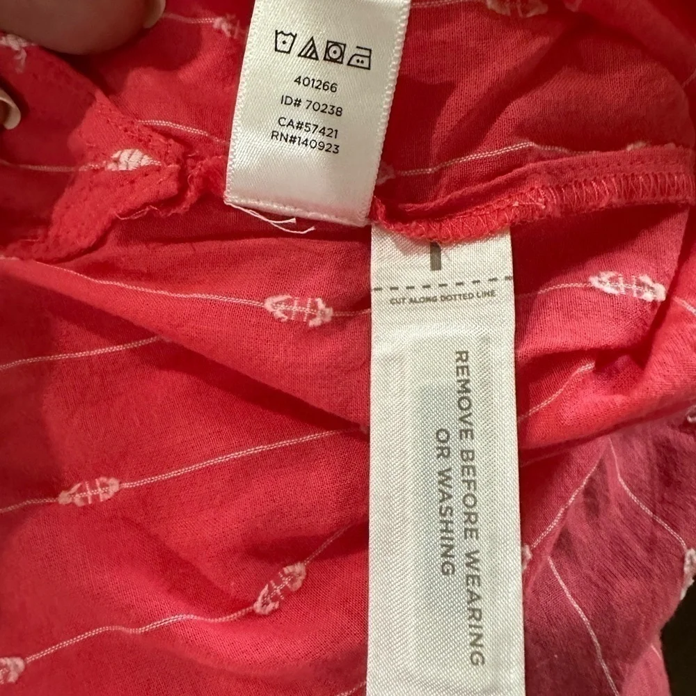 LOFT Coral Top with white embroidery, NWT! - Picture 9 of 9